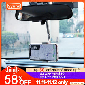 2021 New Car Rearview Mirror Mount Phone Holder For iPhone 12 GPS Seat Smartphone Car Phone Holder Stand Adjustable Support